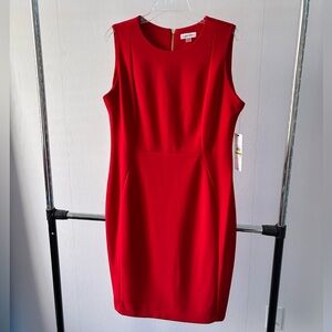 Calvin Klein Red Sheath Midi Dress for Cocktail